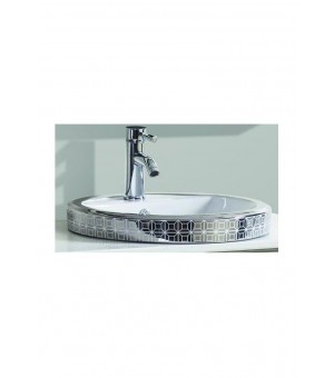 حوض مغلسة برسلان ديكور مدورفضي  صيني 44 × 44 سم    #  8910/201423